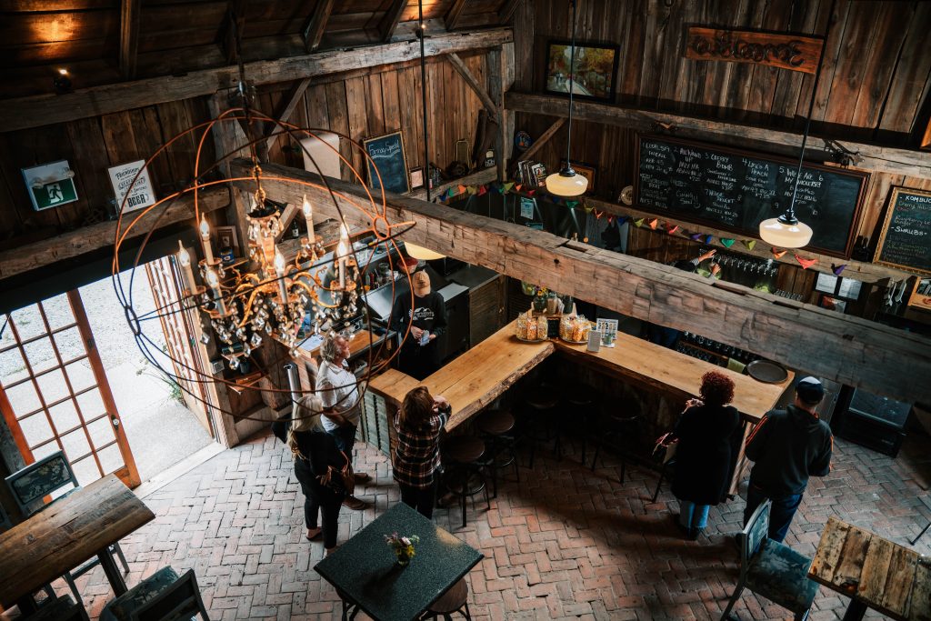 Inside at the tap room at Charlotteville Brewing Company. 