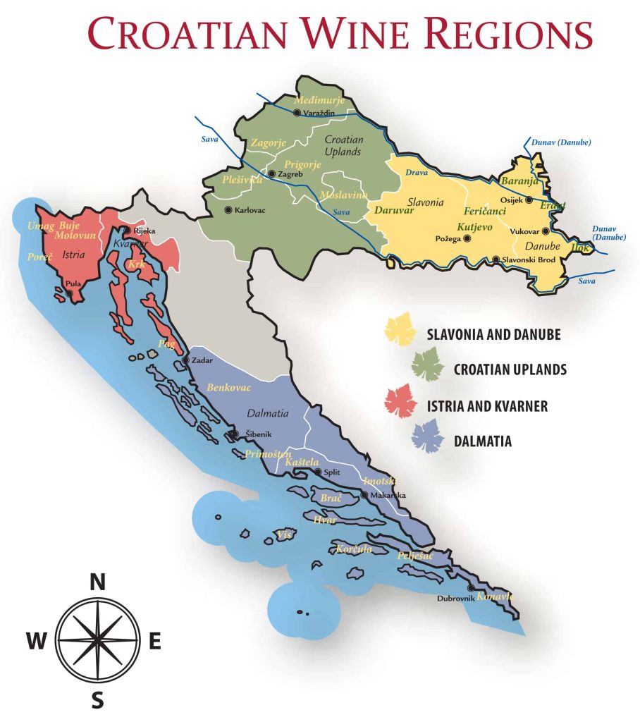 Croatia Wine Country Map